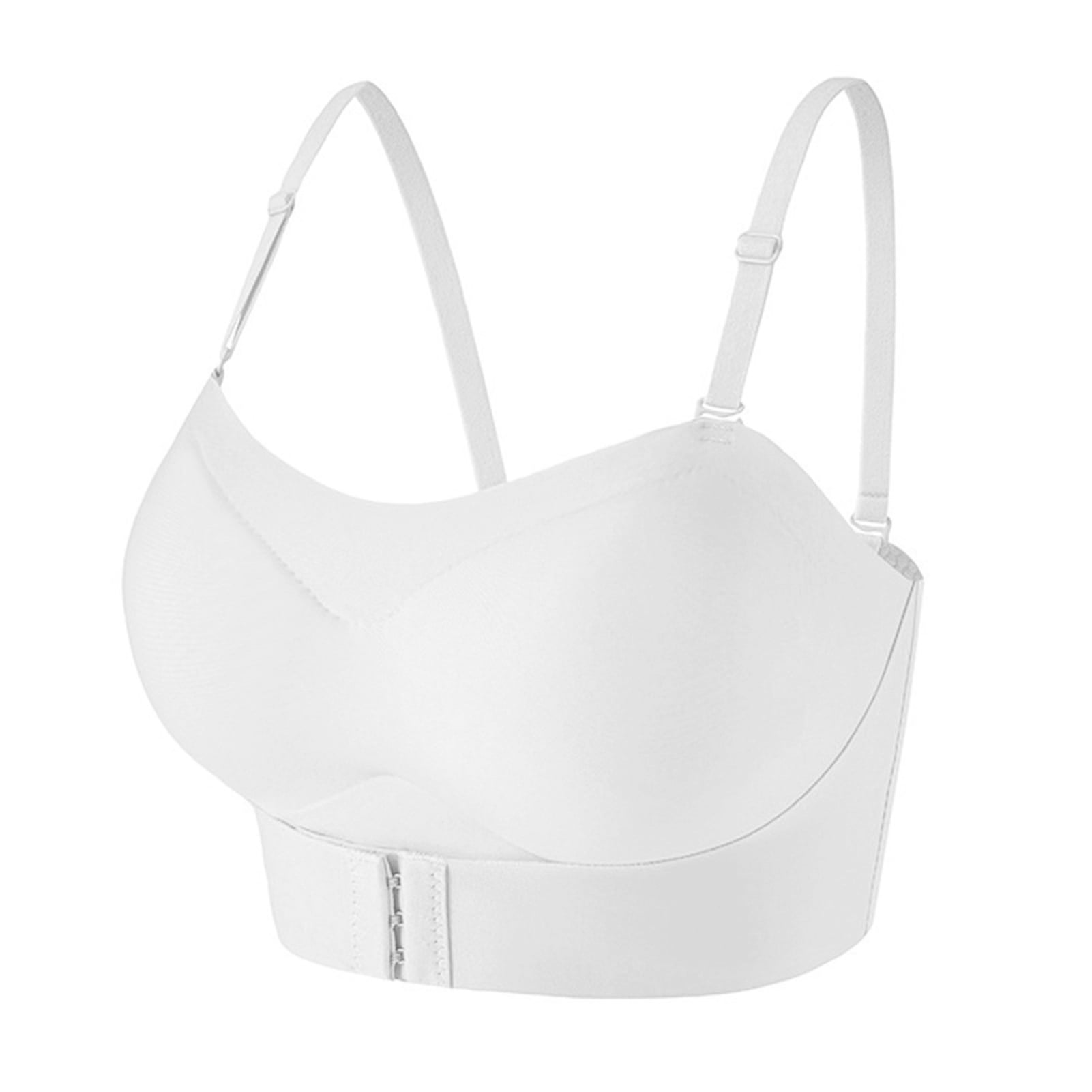 dianhelloya sports bras for women Women Bra Gathered Non-slip Elastic  Seamless Solid Color Support Breast Detachable Straps Wire Free Invisible