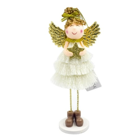 

Pianpianzi Garden House Outdoor Small Bra Ornament Foot Statue Christmas Angel Doll Hanging Ornaments Home Christmas Decoration Girl Birthday Party Desktop Decor