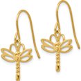 thumbnail image 2 of 14K Yellow Gold Dragonfly Shepherd Hook Earrings (26 X 16) Made In United States tm748, 2 of 5