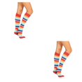 thumbnail image 3 of Qarigey 1 par de calcetines a rayas hasta la rodilla de arcoíris, elasticidad, transpirabilidad, apariencia de moda cómoda, calcetín antideslizante, Type5 NO5, 3 of 6