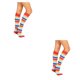 thumbnail image 3 of Qarigey 1 par de calcetines a rayas hasta la rodilla de arcoíris, elasticidad, transpirabilidad, apariencia de moda cómoda, calcetín antideslizante, Type5 NO5 Qarigey CBP288731, 3 of 6
