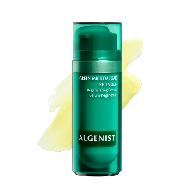 Suero regenerador Algenist Green Microalgae Retinol+ - Suero antiedad con retinol vegetal de liberación prolongada - Uniformiza la textura + Reduce visiblemente las líneas y arrugas profundas con míni