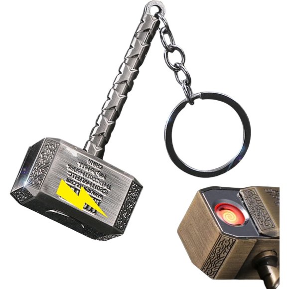 DKLIMA Cool Metal Vintage Lighter,Windproof Touch Side Slip Ignition,Rechargeable USB Electronic Lighter for Men & Women,Keychain Accessories (Sliver)