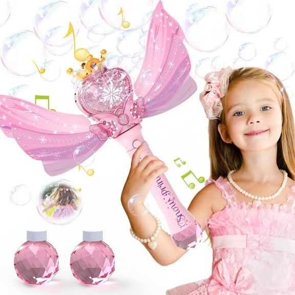 JBeeCtrl Bubble Wands Princess Toys for Girls 3 6 Years Bubble Machine for Kids with Light & Music Gift for Girl Toys 2 3 4 5 6 Year Old Girl Toys Outdoor Party Birthday Toys