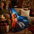 thumbnail image 3 of Fire Ice Football Clash Sofa Energetic Fantasy Style, Mystical Fantasy Scene, Warm Flannel Blanket for Living Room and Bedroom, Art Lovers Housewarming Gift, Fantasy Home Decor, 3 of 7