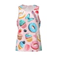 thumbnail image 4 of Easygdp Cupcakes and Donuts Men's Tank Top, Sleeveless Muscle T Shirts, Breathable, Quick-Dry, Loose for Gym, Running, Fitness - 3X-Large, 4 of 9