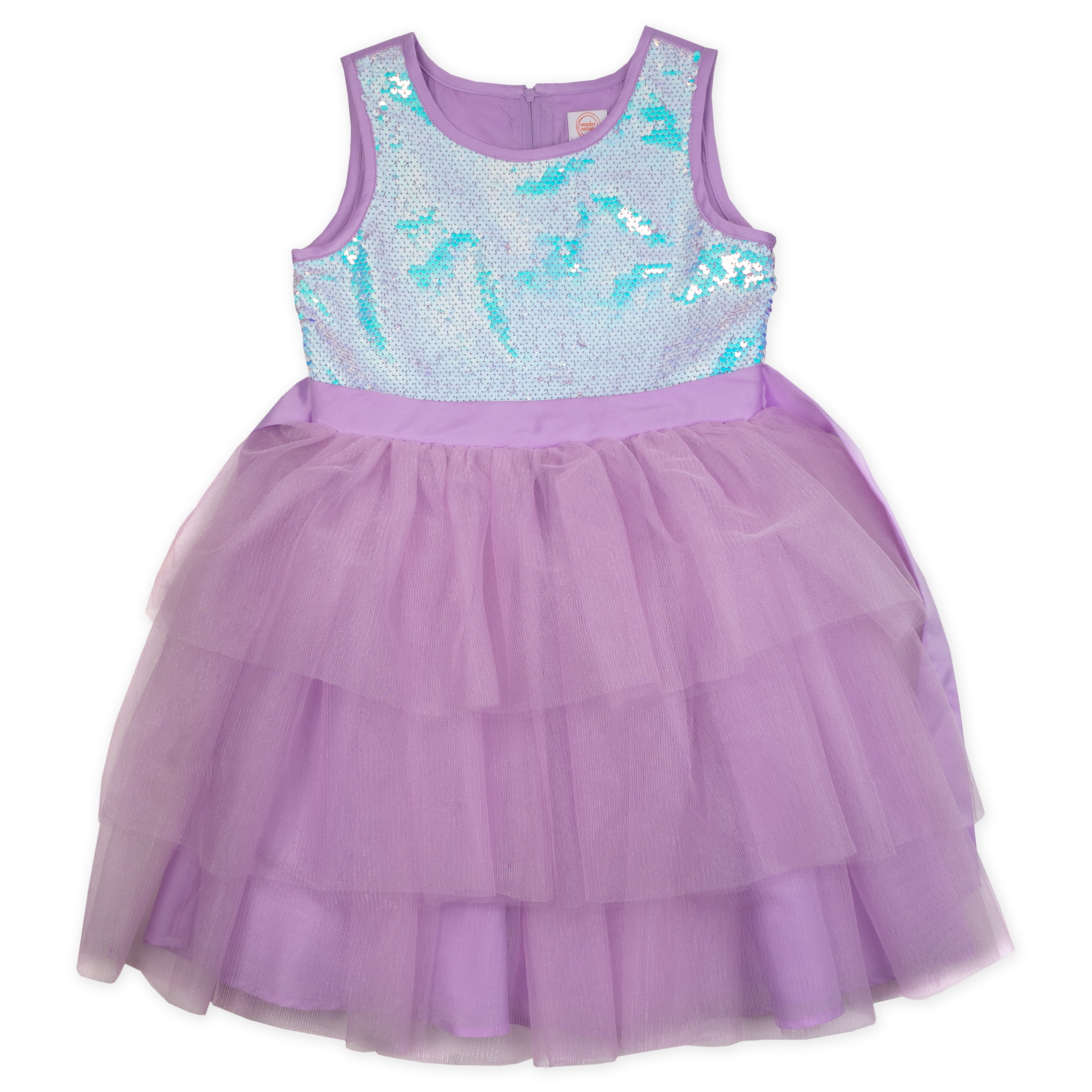NEW /"WONDER NATION/" GIRLS FANCY DRESS W//SEQUINS SIZE LARGE 10-12 PURPLE