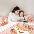 thumbnail image 4 of Feelyou Cartoon Rainbow Unicorn Bedding Comforter Set 7pcs for Kids, Stars Clouds Girl King Bedding Sets, Psychedelic Galaxy Bed Sheets, Orange, 4 of 8