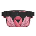 thumbnail image 3 of Zufioo Ribbon With Angel Wings Print Square Double Layer Waist Bag, Durable & Stylish Fanny Pack with Zippered Pockets and Adjustable Strap for Outdoor & Daily, 3 of 9