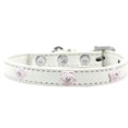 thumbnail image 1 of Light Pink Rose Widget Dog Collar White Size 14, 1 of 2
