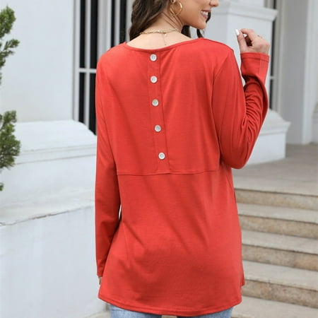 

Aayomet Long Sleeve Crop Tops For Women Women s Crewneck Shirts Causal Long Sleeve Slim Fit Underscrub Winter Basic Tee Tops Red S
