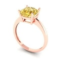 thumbnail image 2 of Solitaire Engagement Ring for Women - 2.5ct Yellow Moissanite in 14K Rose Gold Promise Ring, 2 of 6