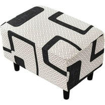 XUELC Stretch Ottoman Cover - Universal Fit Rectangle Footrest Cover with Non-Slip Elastic Bottom, Furniture Protector for Living Room