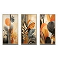 thumbnail image 2 of Designart "Terracotta Toned Foliage Funky Vibes II" Abstract Botanicals Framed Wall Art Set Of 3 - Yellow Modern Frame Gallery Set For Office Decor, 2 of 6