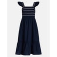 thumbnail image 5 of Time and Tru Women's and Women's Plus Sleeveless Smocked Cotton Midi Dress, Sizes XS-4X, 5 of 5
