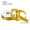 thumbnail image 2 of Uxcell Satin Ribbon Grosgrain Solid Silk Wedding Bouquet Ribbon for Valentine's Day Gift Wrapping Cake Box Bows Gold Yellow-3/4" x 25 Yard, 2 of 7