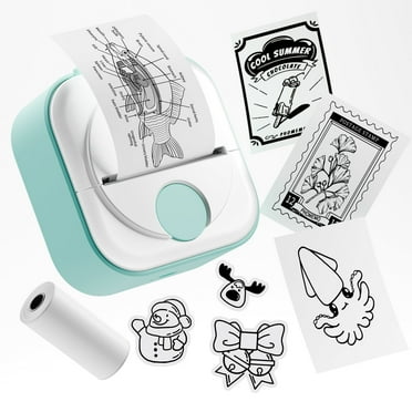 Phomemo Sticker Printer, Q02 Print Pods Mini Printer Thermal Bluetooth Sticker Maker with 1 Rolls Paper, for DIY Creation, Study Notes, Memo, List, Work Plan,Journaling, Gifts