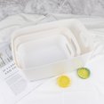 thumbnail image 1 of Cesta de almacenamiento de plástico de 1 pieza con asas, organizador de caja de almacenamiento peque?o para ba?o, cocina, dormitorio, cosméticos, cajón, estantes, blanco, 1 of 2