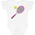 thumbnail image 3 of Inktastic Pink Tennis Racket and Ball Boys or Girls Baby Bodysuit, 3 of 5