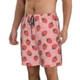 thumbnail image 2 of Kdxio Strawberries Pattern Mens Casual Shorts - Drawstring Summer Beach Sports Shorts for Men, 2 of 9