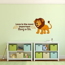 Love Lion Lions Animal Life Quote Cartoon Quotes Decors Wall Sticker Art Design Decal for Girls Boys Kids Room Bedroom Nursery Kindergarten Home Decor Stickers Wall Art Vinyl Decoration (12x20 inch)