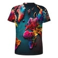 thumbnail image 5 of T Shirt For Men Colorful World Map Map Of The World Harajuku T-Shirts Short-Sleeved Design Tops Hot, 5 of 7