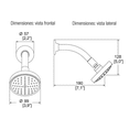 thumbnail image 3 of Helvex Regadera Para Baño Chorro Fijo Modelo H-201, 3 of 3