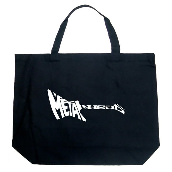 LA Pop Art Large Word Art Tote Bag - Metal Head