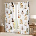 thumbnail image 2 of Homewish Kawaii Plant Mushrooms Blackout Curtains Set of 2 (52x84 Each),Cartoon Fox Animals Curtain,White Cream, 2 of 6
