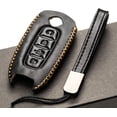 thumbnail image 4 of Vitodeco Genuine Leather Smart Key Fob Case Compatible with Nissan Sentra, Versa, Rogue, Pathfinder, Murano, Kicks, Ariya, Armada (Remote Start Button, Black), 4 of 5
