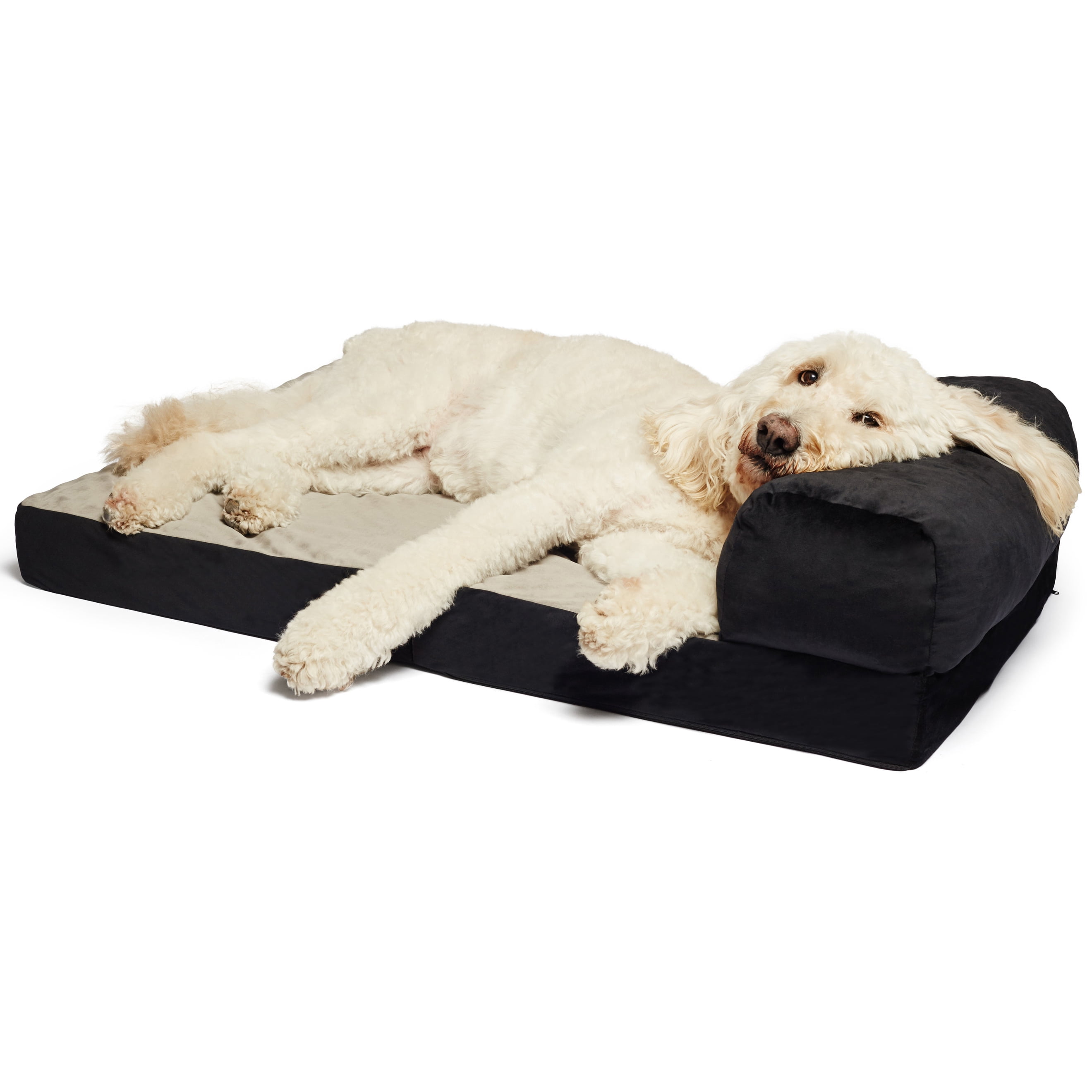 Precious Tails Orthopedic Foam Foldable Chaise Dog Mattress Bed