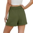 thumbnail image 6 of Women's Plus Size Solid Color Bermuda Shorts High Waist Straight Fit Casual Dressy Work Shorts with Pockets Army Green, 6 of 6