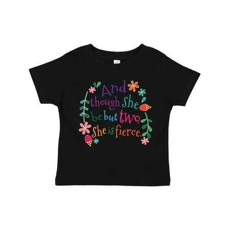 

Inktastic 2nd Birthday Girls She is Fierce Gift Toddler Toddler Girl T-Shirt