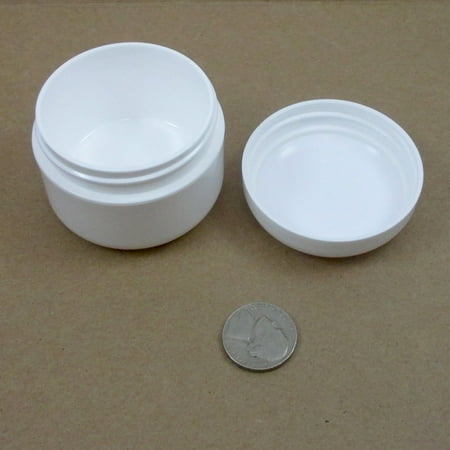 - 12 White 1.7 Oz Plastic Cosmetic Double Wall Cream Empty Dome Jars Container Cap