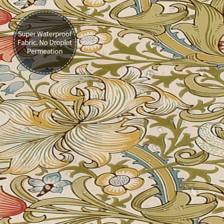 William Morris Bird & Strawberry Shower Curtain - Waterproof Polyester 72x84 Inch With Hooks