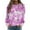Pink, variant on Women's Christmas Printed Round Neck Sweatshirt, Long Sleeve Casual Pullover Top, Raglan Sleeve Holiday Graphic Fall Winter Clothes,Green,S