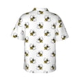 thumbnail image 3 of Daiia Bee Hawaiian Shirt for Men Gentle Cotton Regular Short Sleeve Casual-X-Large, 3 of 9