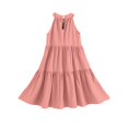 thumbnail image 6 of Abcomgle Girls Midi Dresses 10-12 Casual Halter Neck Sleeveless Girls Dresses Solid Color A-line Sundresses Summer Swing Dresses 13-14 Years,Watermelon Red, 6 of 7