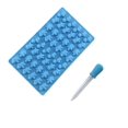 thumbnail image 1 of Molde de chocolate de dinosaurio, 1 paquete de moldes de dinosaurio de silicona con 48 cavidades para gelatina de chocolate dulce, cubo de hielo con 1 cuentagotas adicional (azul) BANYUO  Electrónica, 1 of 7