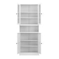 thumbnail image 6 of Tcbosik 72.2" Tall Pantry Cabinet with 2 Glass Doors, Metal Cabinet with Adjustable Shelves, Kitchen Storage Cabinet for Living Room, Dining Room, White, 6 of 10