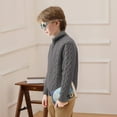 thumbnail image 4 of KAUOD Girls Full Zipper Crew Neck Sweater Ribbed Knit Thermal Stretchy Jackets Kids Winter Plain Long Sleeve Tops Clothes, 4 of 9