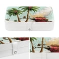 thumbnail image 4 of Coconut Jujube Tree Elegant PU Leather Jewelry Organizer Box with Removable Compartment - Portable Earring Organizer, 4 of 6