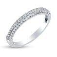 thumbnail image 3 of Solid 14k White Gold 2.5mm Round Cut Puffed Pave Set Anniversary Ring Wedding Band CZ Cubic Zirconia 1/2 cttw. , Size 10, 3 of 7
