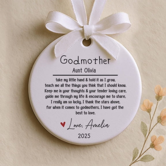 Personalized Godparents Ornament 2025, Meaningful Keepsake, Special Ceremony Ornament, Family Celebration Décor