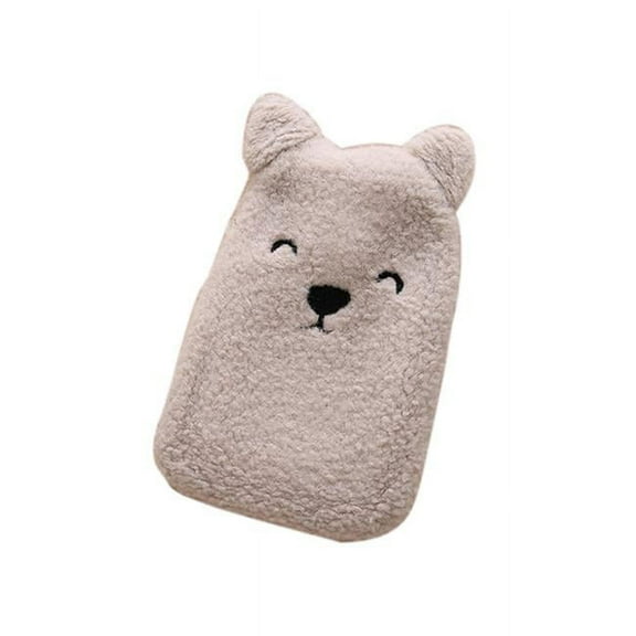 Panda Superstore  Khaki Cute Portable Hot Water Bottle with Comfortable Flannel Cover, 22 x 15 cm