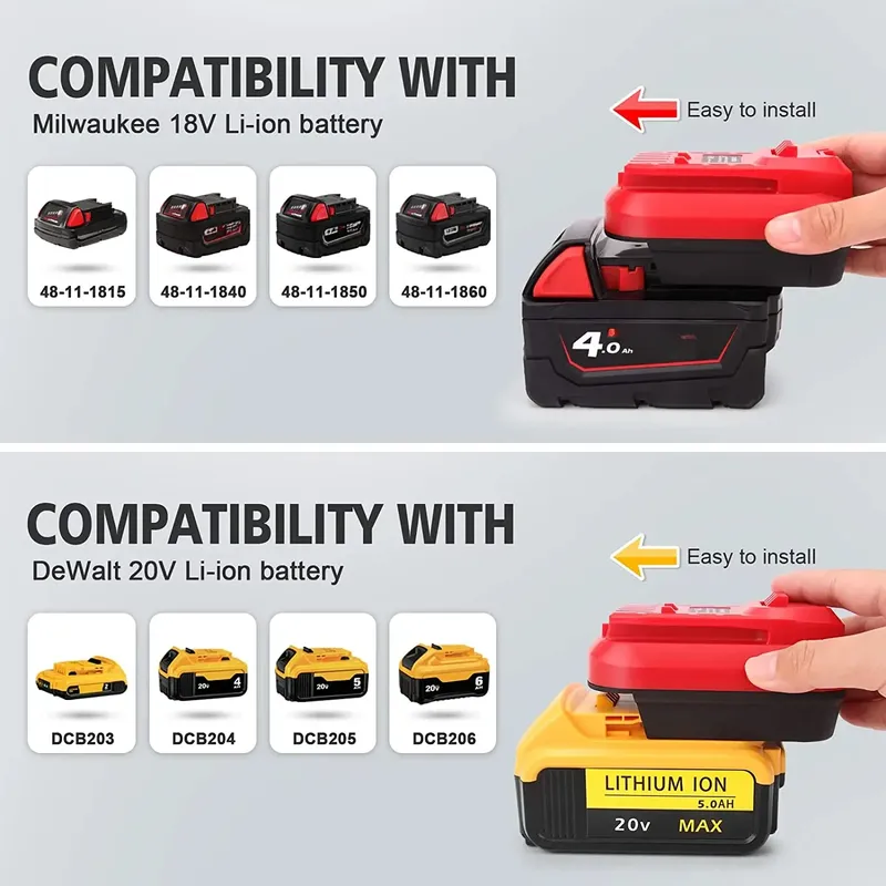 Battery Adapter for Crafts*man 20V Tools for De*Walt 20V and for Mil*wau*kee 18V Li-on Battery Convert to for Crafts*man Power Tool