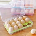 thumbnail image 5 of 23*13*7cm 15 Eggs Tray Holder with Lid,Egg Tray for Refrigerator,Portable Shatter-proof Covered Egg Container/Box(Green), 5 of 5