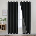 thumbnail image 1 of Cortinas Joydeco Black Blackout de lino sintético 100% negro, 2,4 m, 1 of 8