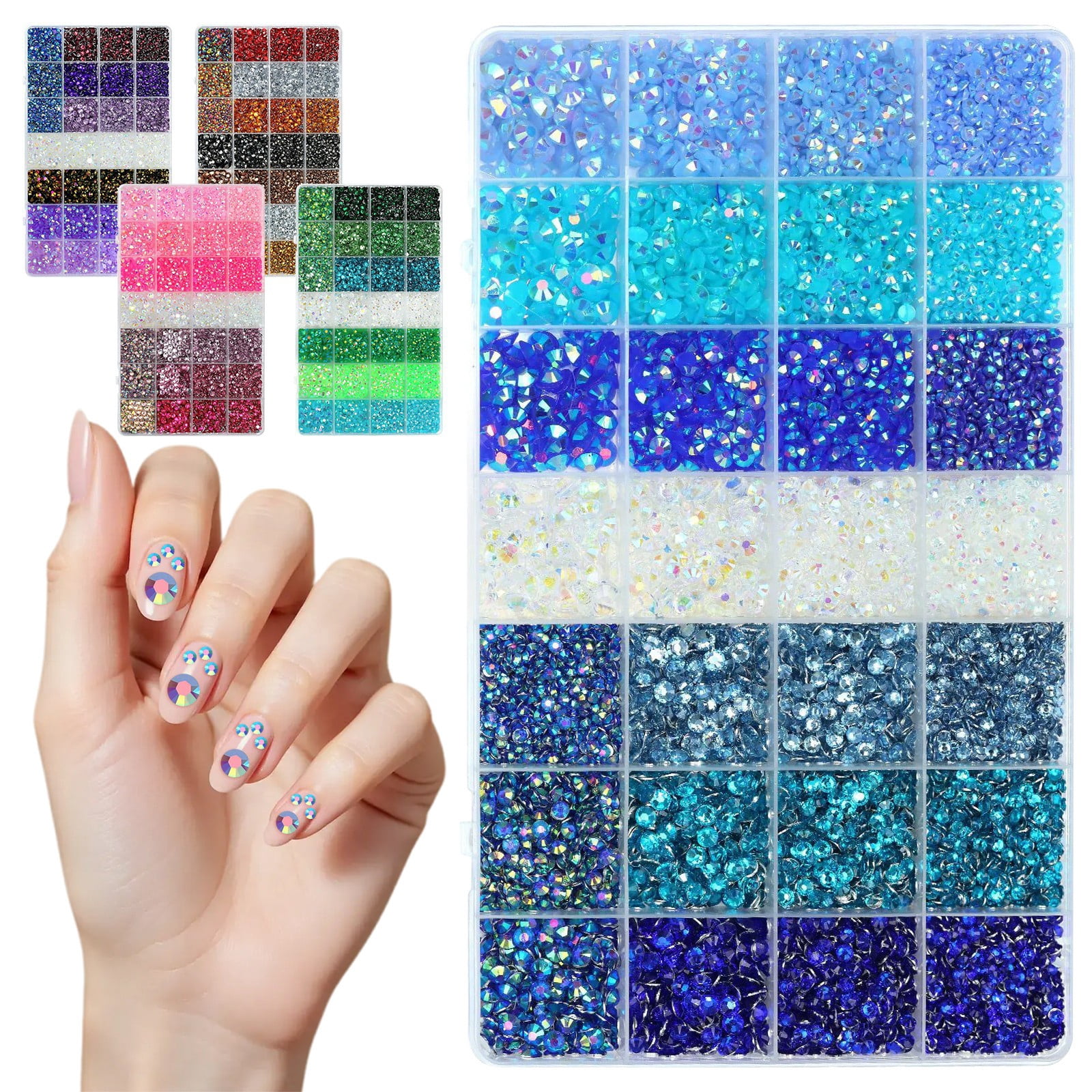 Flat Back Gemstone Resin Jelly Rhinestone Bedazzling Kit with Glue Tweezers Pen for Clothing Shoes Bag Decoration Diy Crafts Jewelry Making