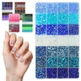 thumbnail image 1 of 28 Grid Flatback Rhinestones for Crafts, Jelly Rhinestones for Tumblers Blue Purple Clear Rhinestone for Nails Round Gems for Face Makeup DIY Diamond Painting with Beads Storage (Multi-Color 01), 1 of 5